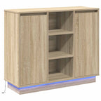 LED Sideboard Sonoma Oak 90 x 32 x 75 cm Engineered Wood