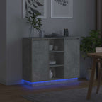 LED Sideboard Concrete Grey 90 x 32 x 75 cm Engineered Wood