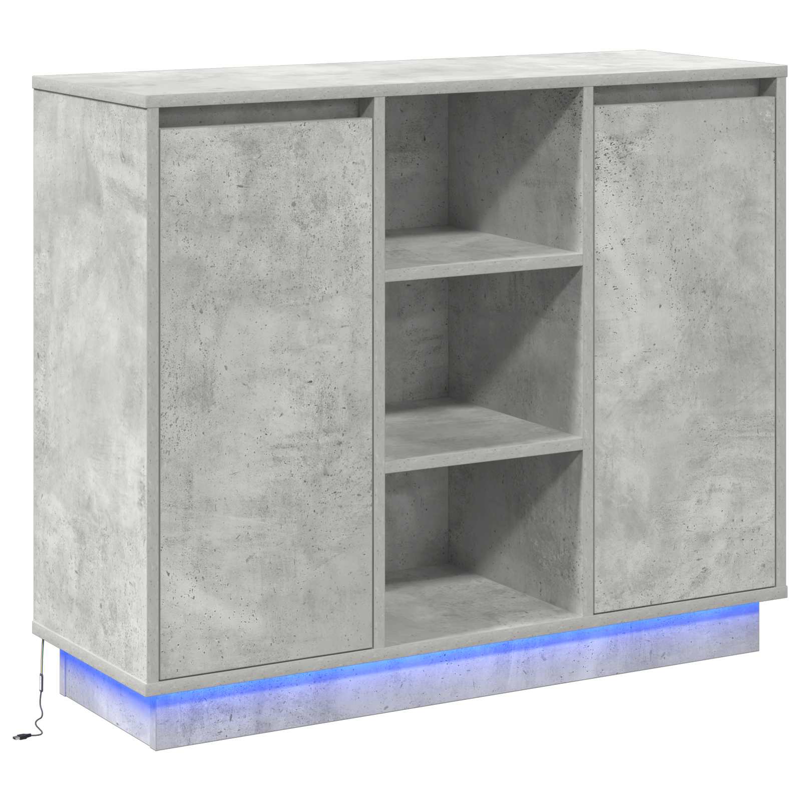 LED Sideboard Concrete Grey 90 x 32 x 75 cm Engineered Wood
