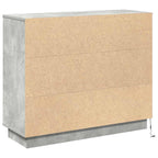 LED Sideboard Concrete Grey 90 x 32 x 75 cm Engineered Wood
