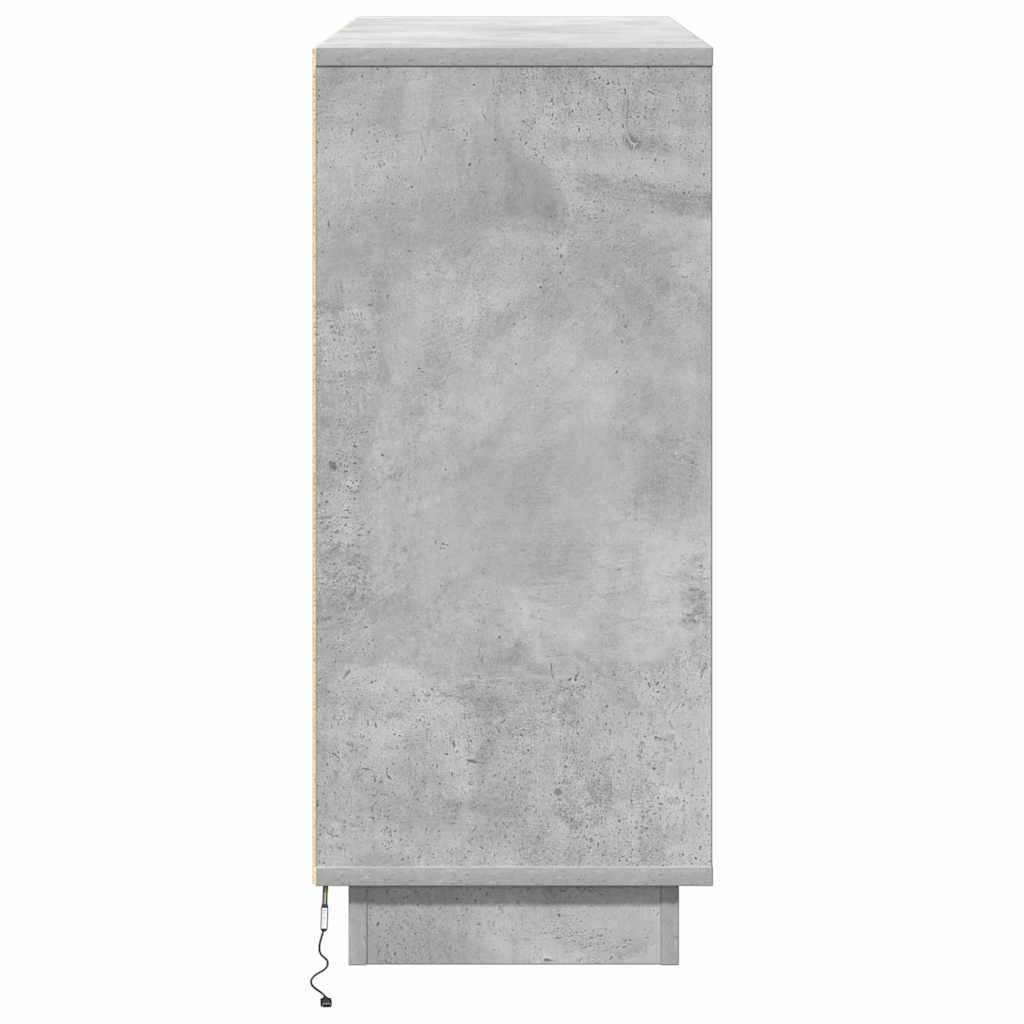 LED Sideboard Concrete Grey 90 x 32 x 75 cm Engineered Wood