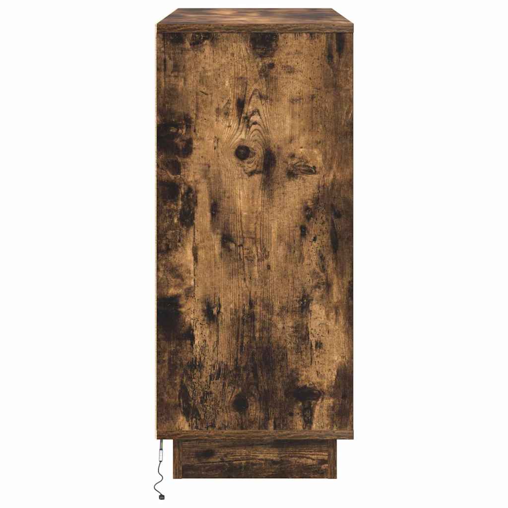 LED Sideboard Smoked Oak 90 x 32 x 75 cm Engineered Wood