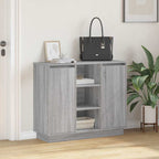 LED Sideboard Grey Sonoma 90 x 32 x 75 cm Engineered Wood