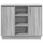 LED Sideboard Grey Sonoma 90 x 32 x 75 cm Engineered Wood