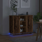 LED Sideboard Old Wood 90 x 32 x 75 cm Engineered Wood