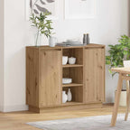 LED Sideboard Artisan Oak 90 x 32 x 75 cm Engineered Wood