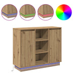 LED Sideboard Artisan Oak 90 x 32 x 75 cm Engineered Wood