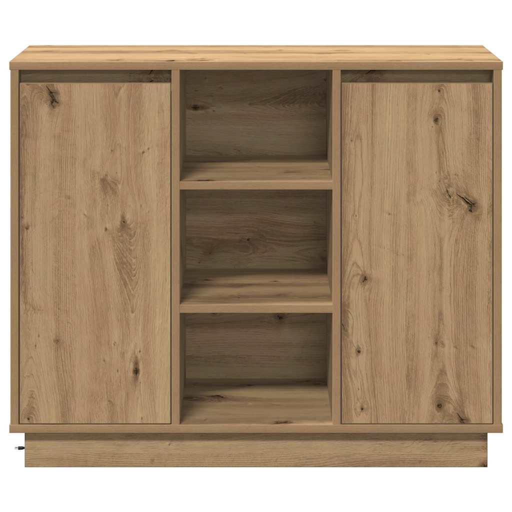 LED Sideboard Artisan Oak 90 x 32 x 75 cm Engineered Wood