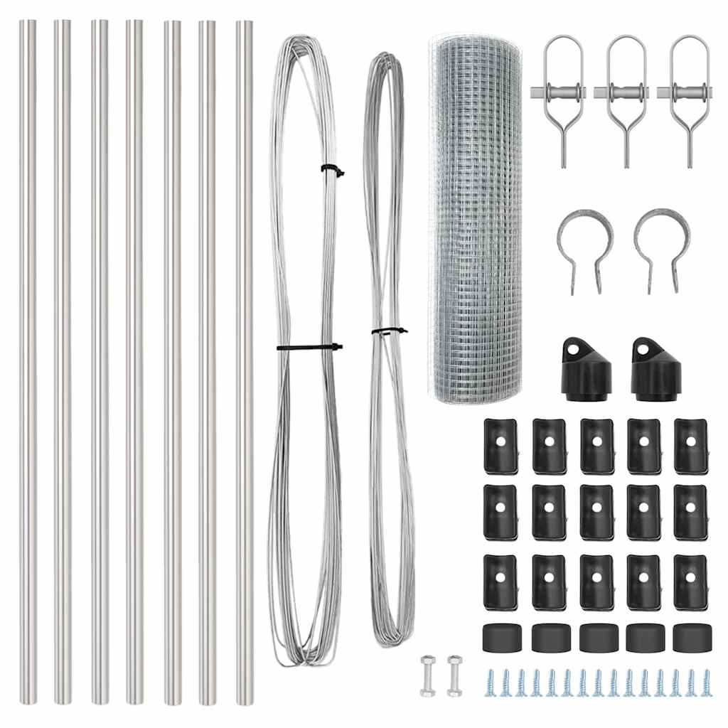 Fence Post Silver 10 x 0.5 m (12 x 12 mm mesh) Steel