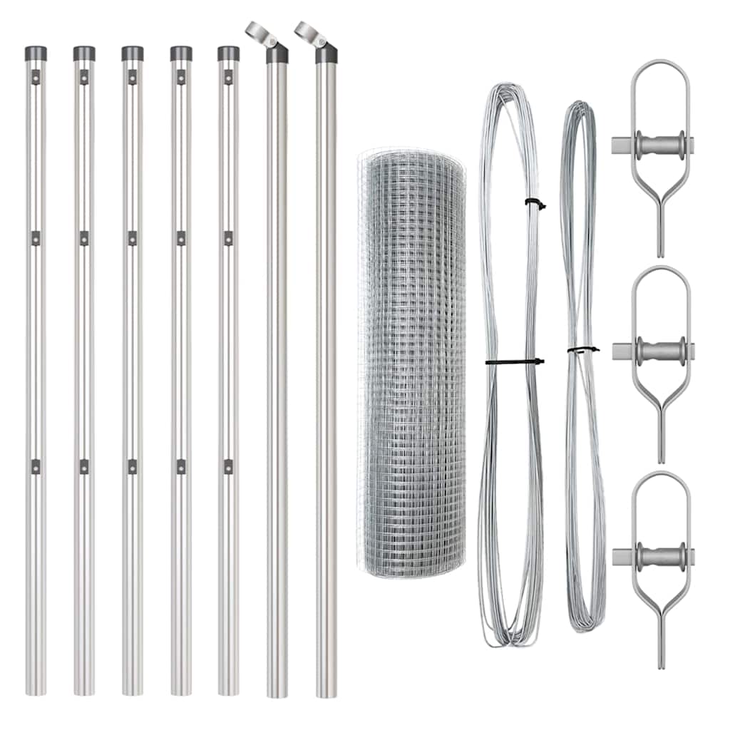 Fence Post Silver 10 x 0.5 m (16 x 16 mm mesh) Steel