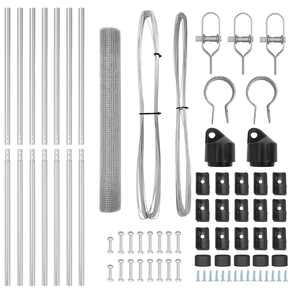 Fence Post Silver 10 x 1 m (25 x 25 mm mesh) Steel