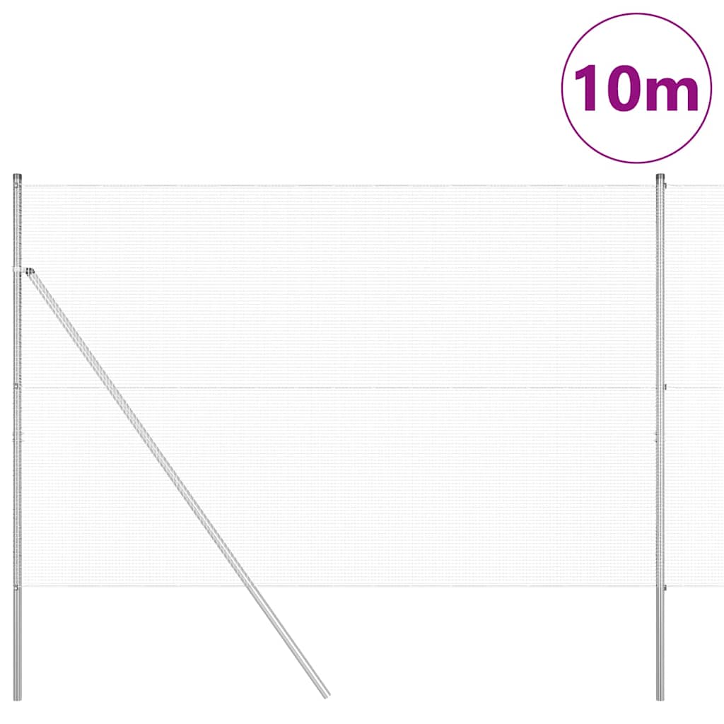 Fence Post Silver 10 x 1.6 m (12 x 12 mm mesh) Steel