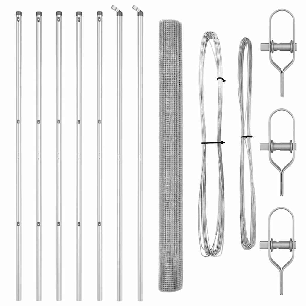 Fence Post Silver 10 x 1.6 m (16 x 16 mm mesh) Steel