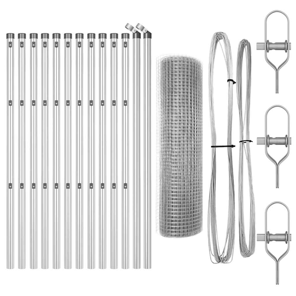 Fence Post Silver 25 x 0.6 m (12 x 12 mm mesh) Steel