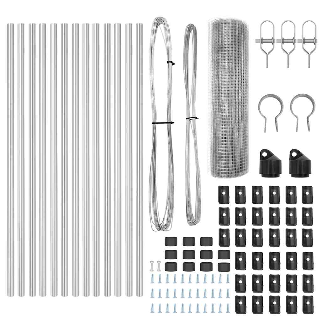 Fence Post Silver 25 x 0.6 m (12 x 12 mm mesh) Steel