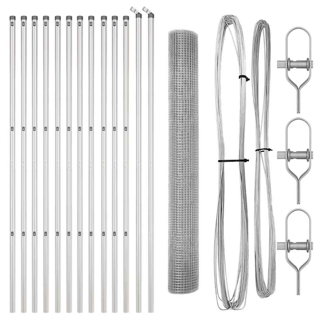 Fence Post Silver 25 x 1 m (12 x 12 mm mesh) Steel