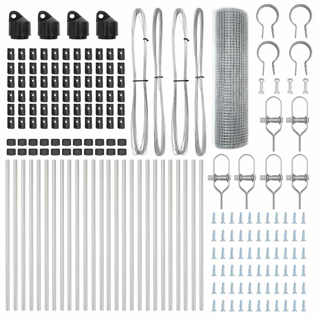 Fence Post Silver 50 x 0.4 m (16 x 16 mm mesh) Steel