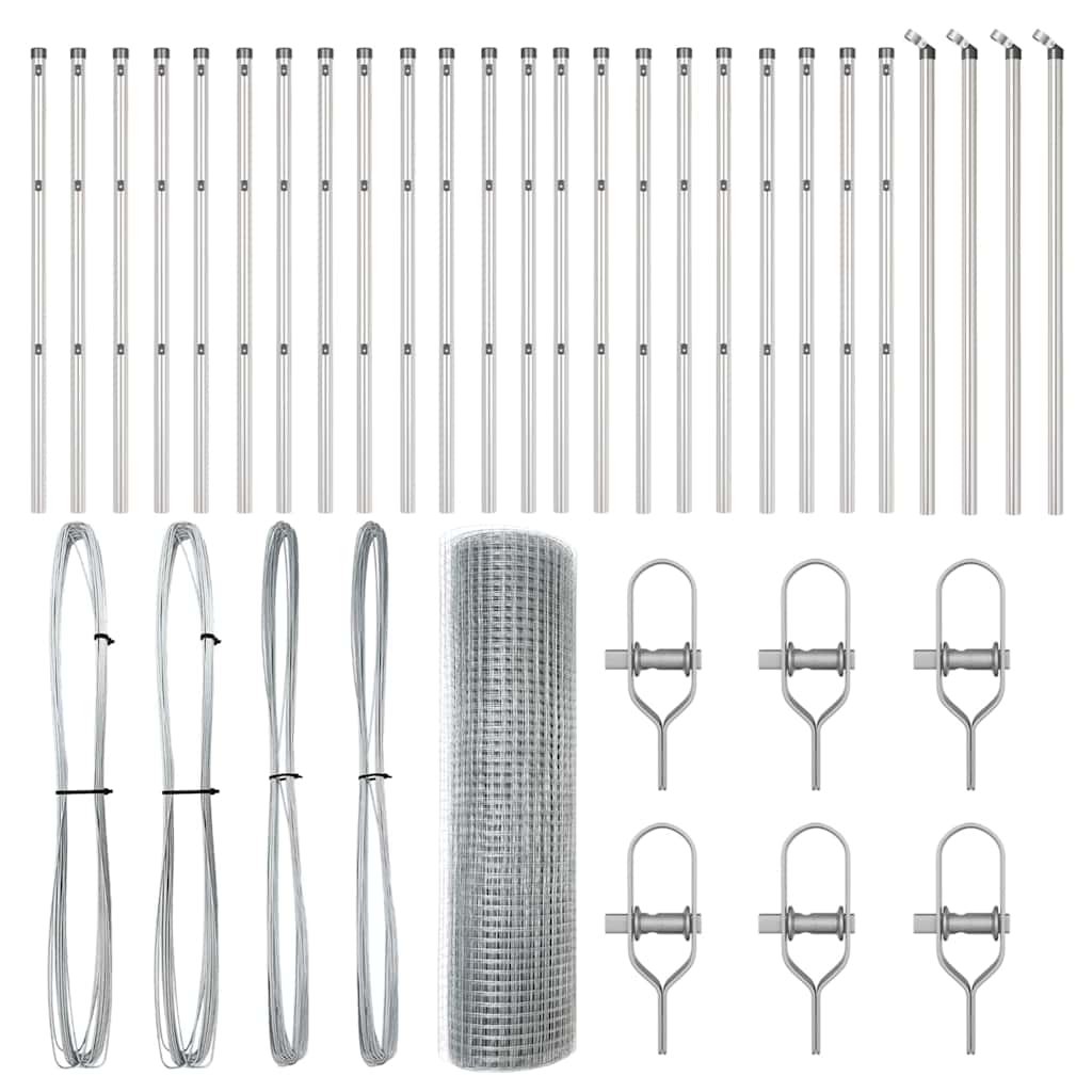 Fence Post Silver 50 x 0.6 m (19 x 19 mm mesh) Steel