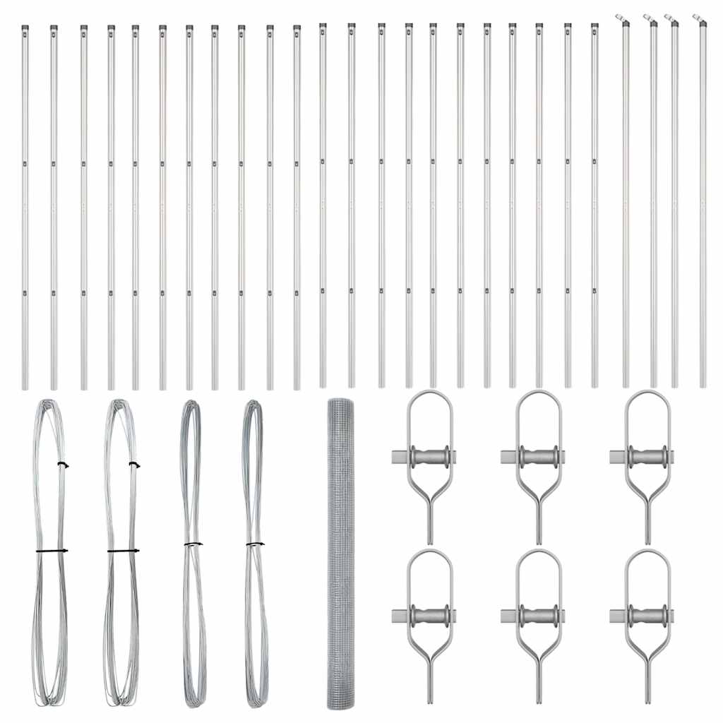 Fence Post Silver 50 x 1.6 m (16 x 16 mm mesh) Steel