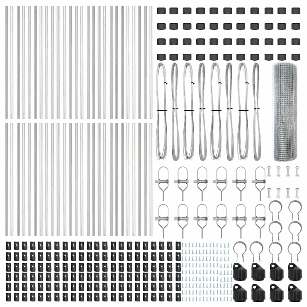 Fence Post Silver 100 x 0.5 m (16 x 16 mm mesh) Steel