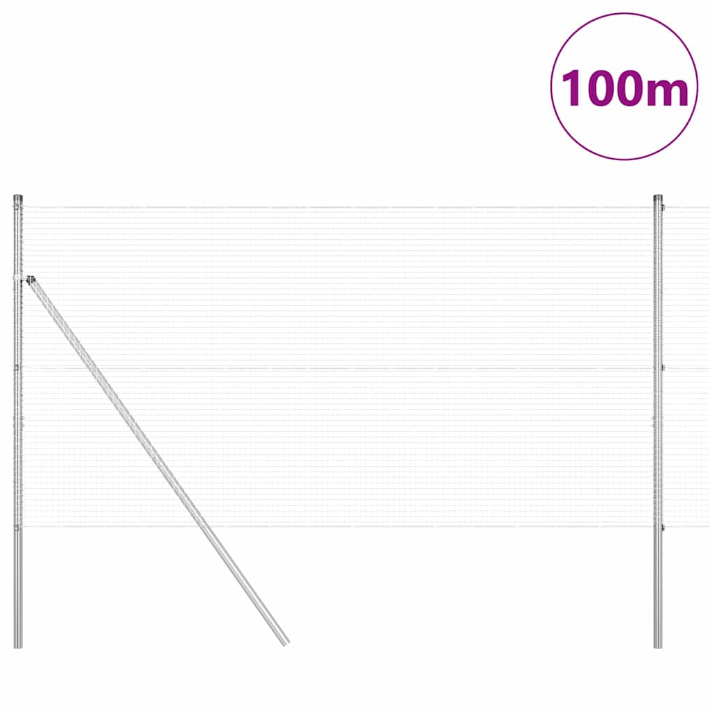 Fence Post Silver 100 x 1 m (19 x 19 mm mesh) Steel