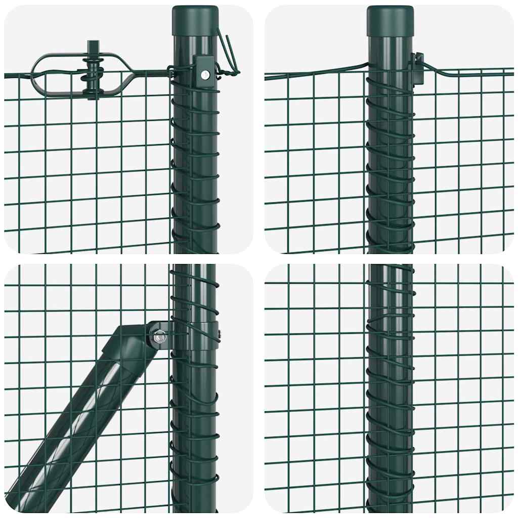 Fence Post Green 10 x 0.4 m (16 x 16 mm mesh) Steel and PVC