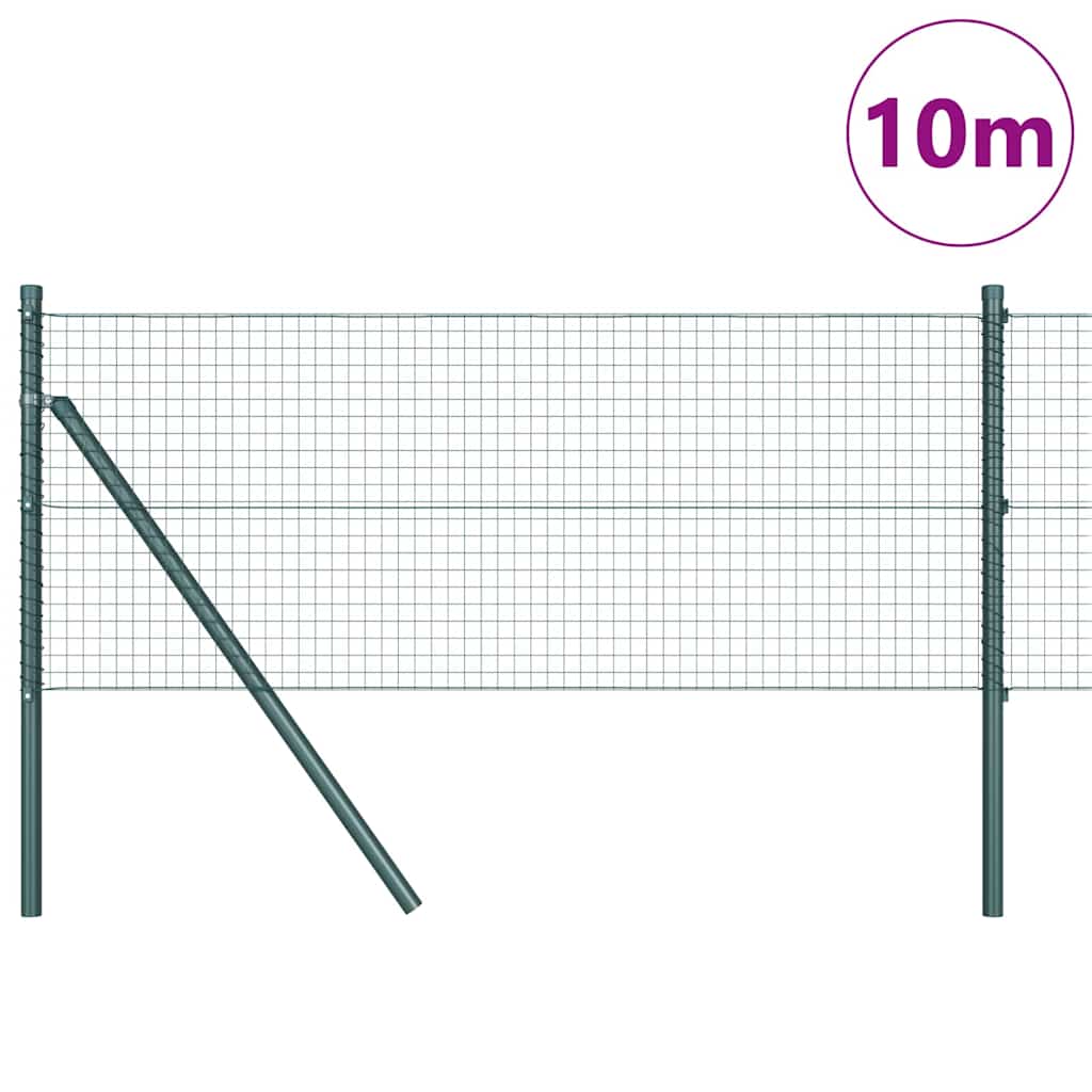 Fence Post Green 10 x 0.4 m (25 x 25 mm mesh) Steel and PVC