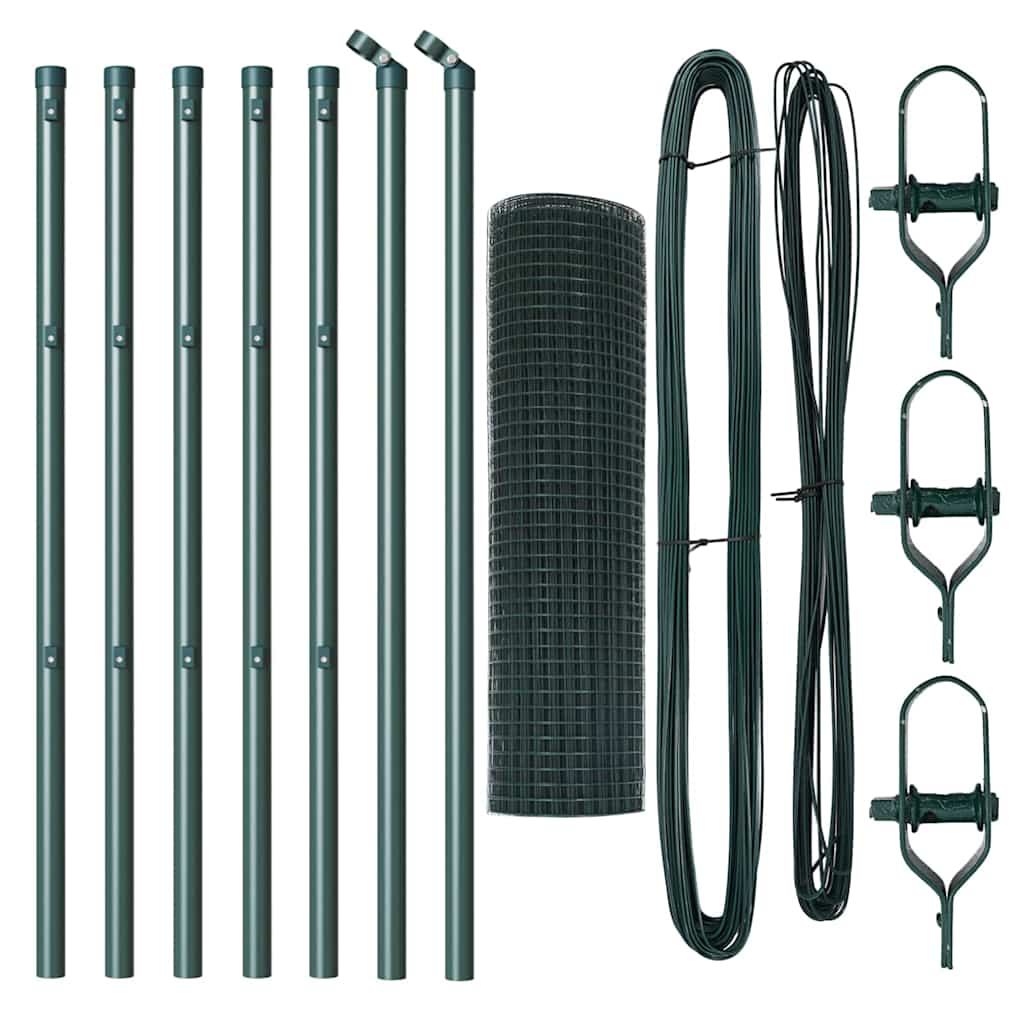 Fence Post Green 10 x 0.6 m (12 x 12 mm mesh) Steel and PVC