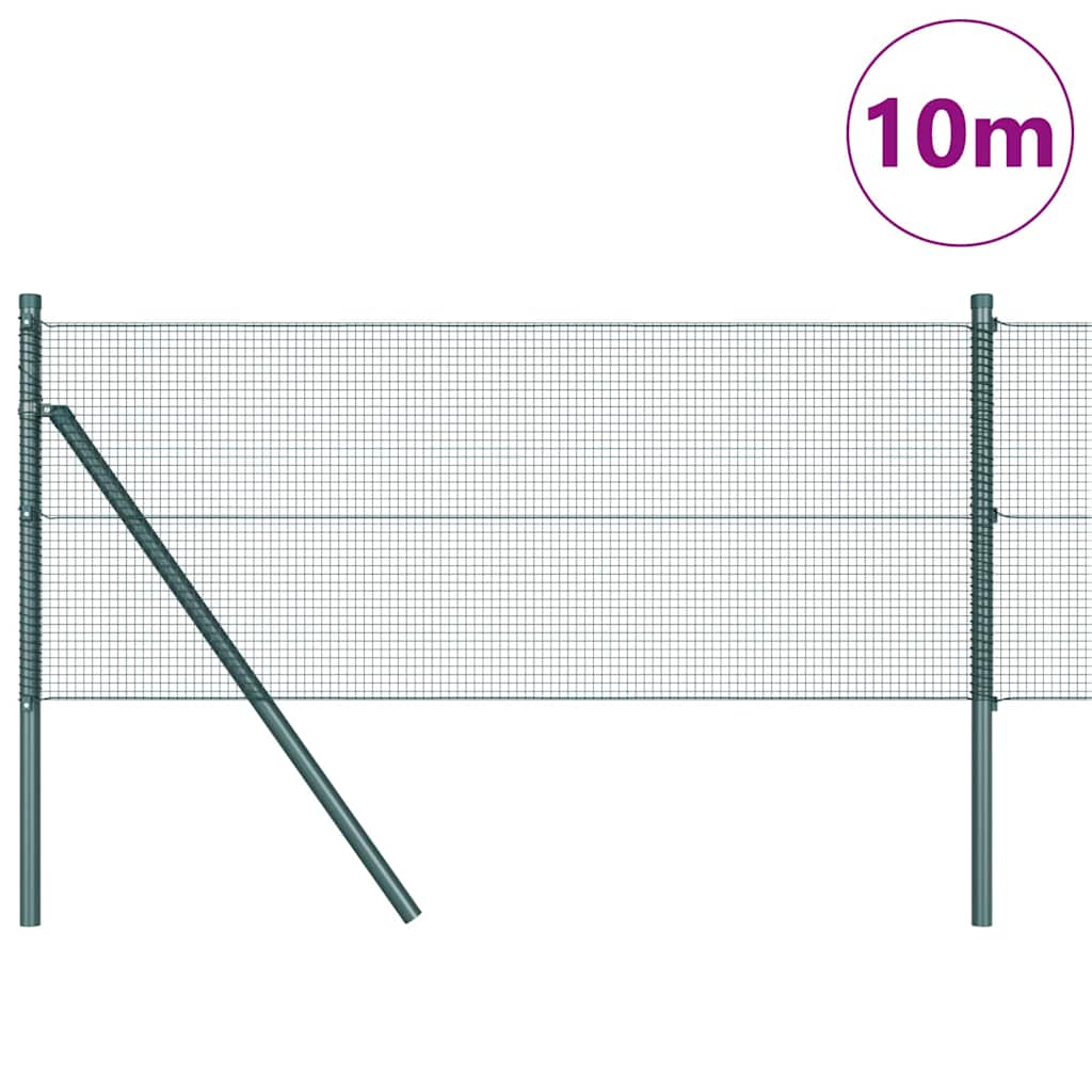 Fence Post Green 10 x 0.6 m (12 x 12 mm mesh) Steel and PVC