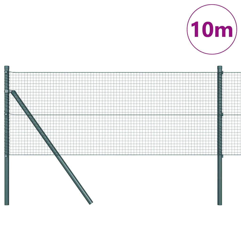 Fence Post Green 10 x 0.8 m (19 x 19 mm mesh) Steel and PVC