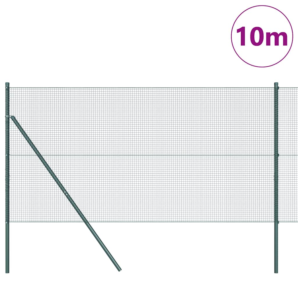 Fence Post Green 10 x 1.2 m (16 x 16 mm mesh) Steel and PVC