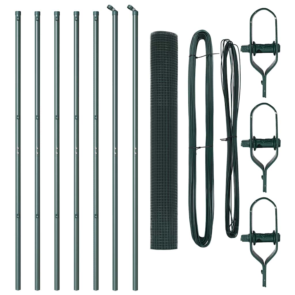 Fence Post Green 10 x 1.4 m (12 x 12 mm mesh) Steel and PVC