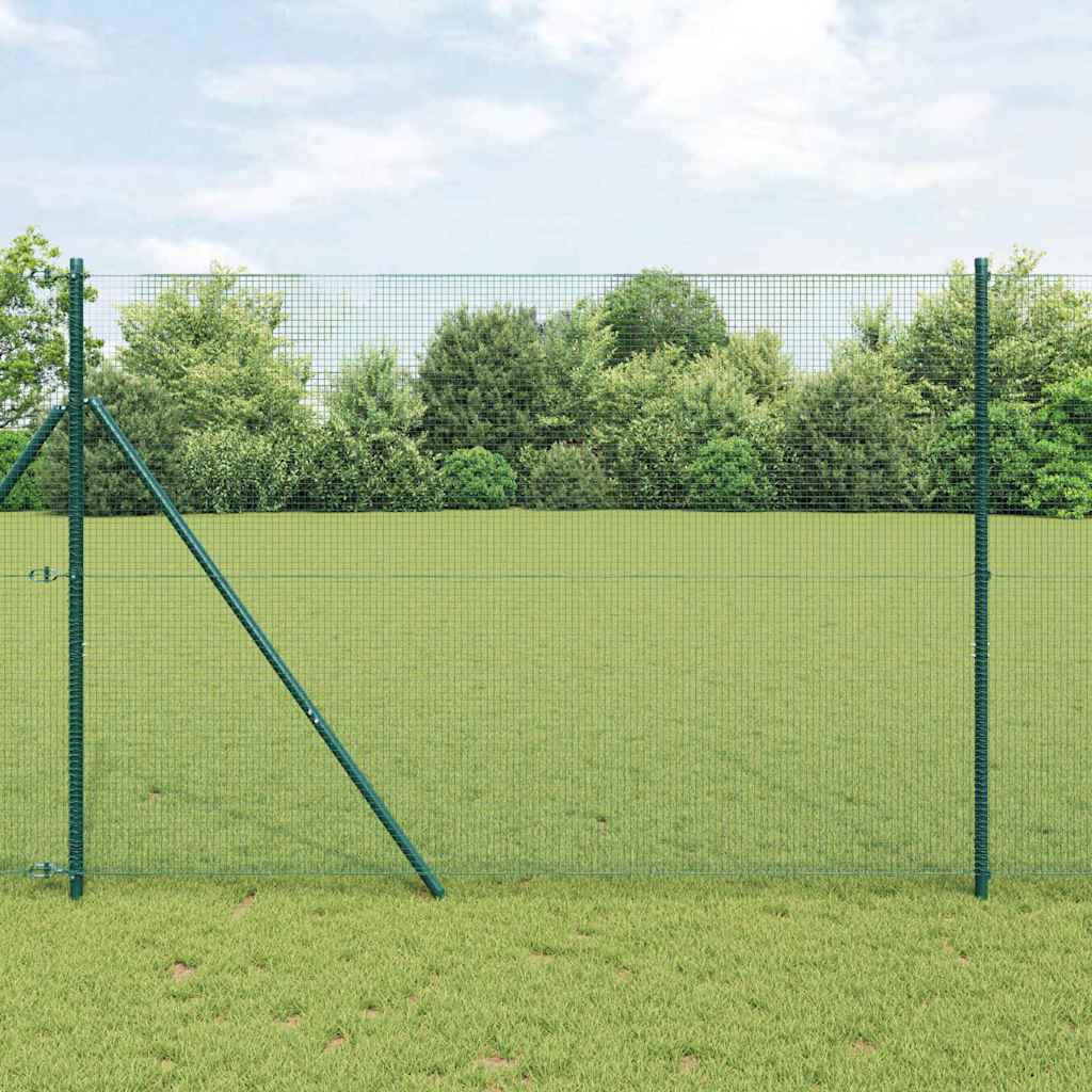 Fence Post Green 10 x 1.5 m (16 x 16 mm mesh) Steel and PVC