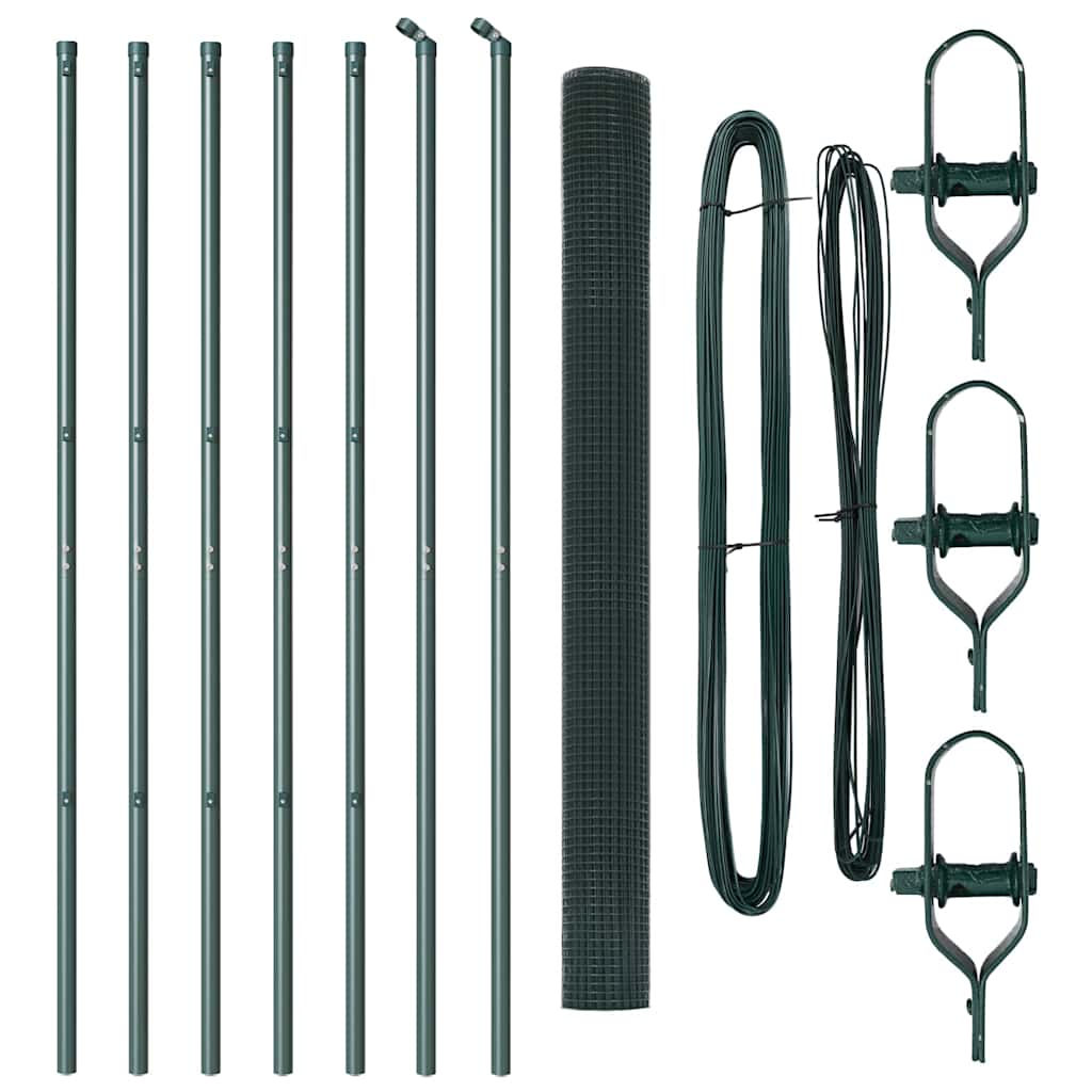 Fence Post Green 10 x 1.5 m (16 x 16 mm mesh) Steel and PVC