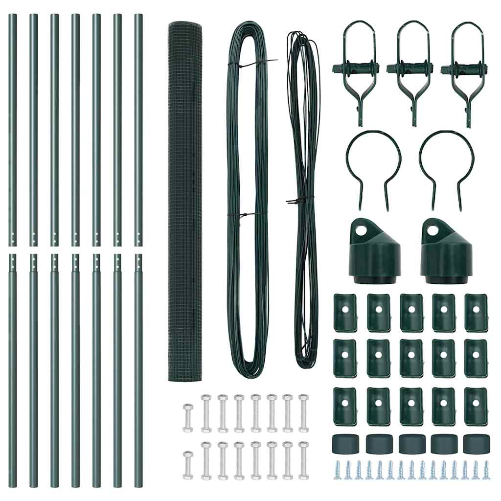 Fence Post Green 10 x 1.6 m (16 x 16 mm mesh) Steel and PVC