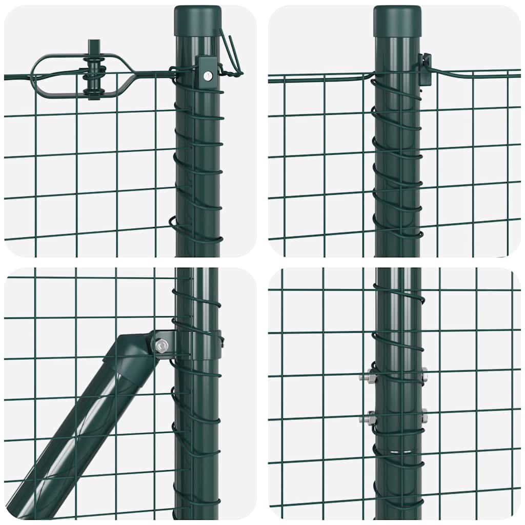 Fence Post Green 10 x 1.6 m (25 x 25 mm mesh) Steel and PVC