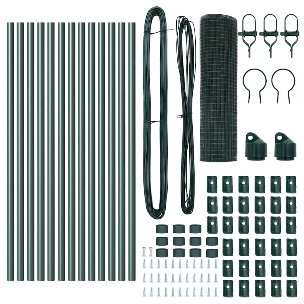 Fence Post Green 25 x 0.5 m (16 x 16 mm mesh) Steel