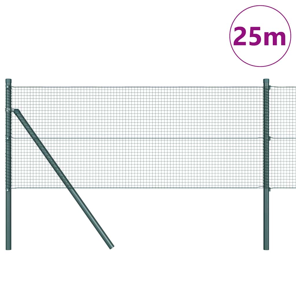 Fence Post Green 25 x 0.6 m (16 x 16 mm mesh) Steel and PVC