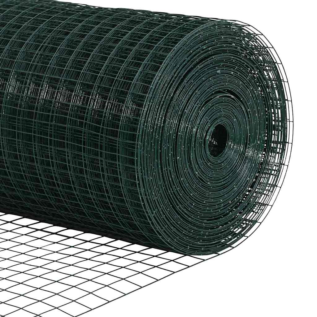 Fence Post Green 25 x 1.2 m (16 x 16 mm mesh) Steel and PVC