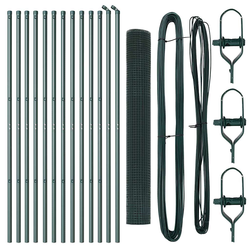 Fence Post Green 25 x 1.4 m (25 x 25 mm mesh) Steel and PVC