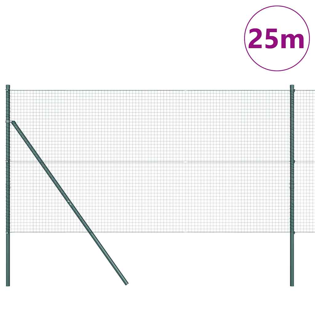 Fence Post Green 25 x 1.4 m (25 x 25 mm mesh) Steel and PVC