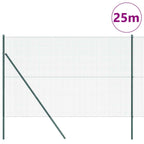 Fence Post Green 25 x 1.5 m (16 x 16 mm mesh) Steel and PVC