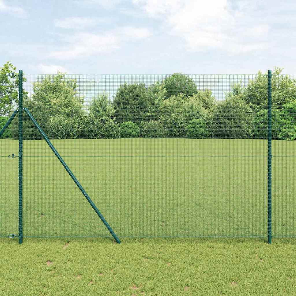 Fence Post Green 25 x 1.6 m (12 x 12 mm mesh) Steel and PVC