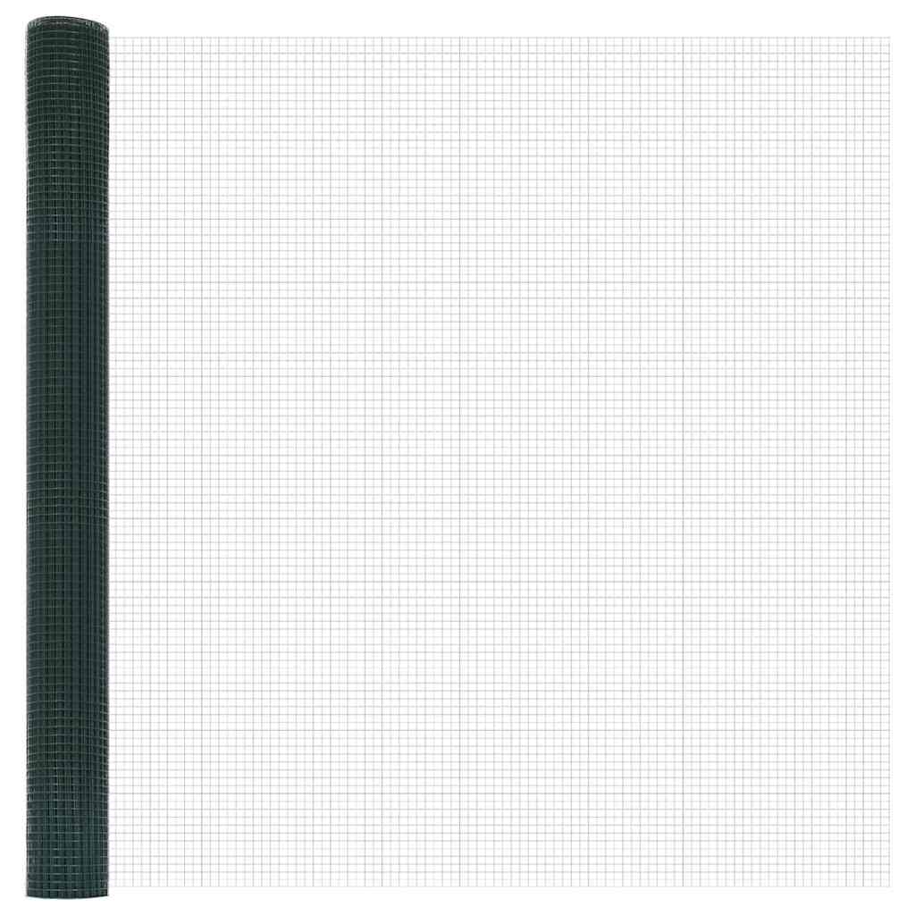 Fence Post Green 25 x 1.6 m (12 x 12 mm mesh) Steel and PVC