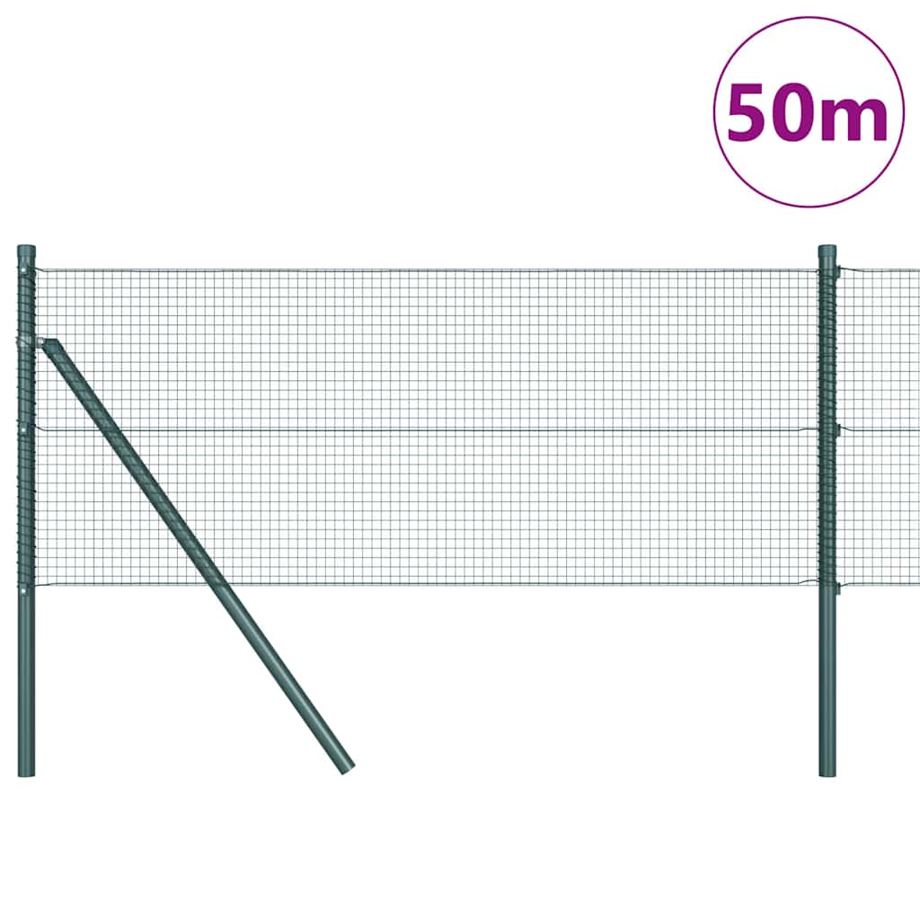 Fence Post Green 50 x 0.4 m (16 x 16 mm mesh) Steel and PVC