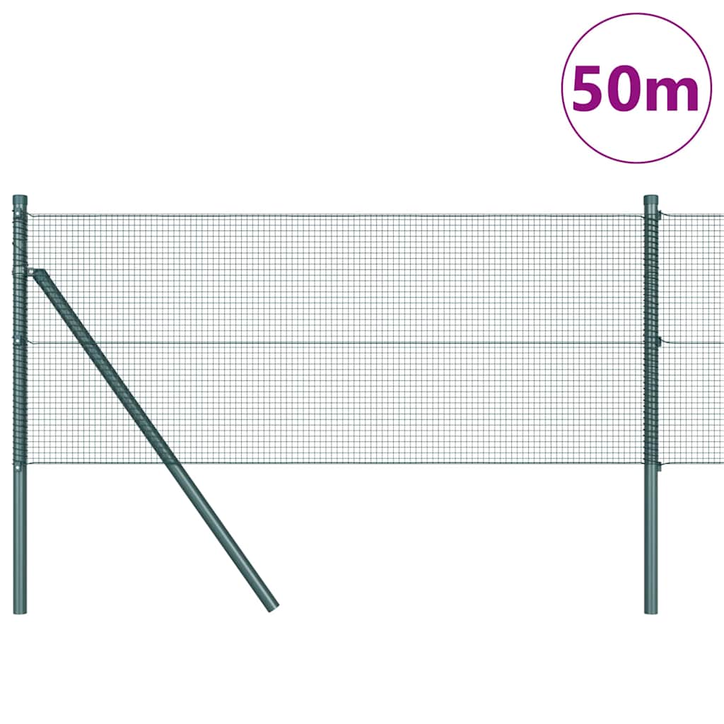 Fence Post Green 50 x 0.6 m (12 x 12 mm mesh) Steel and PVC