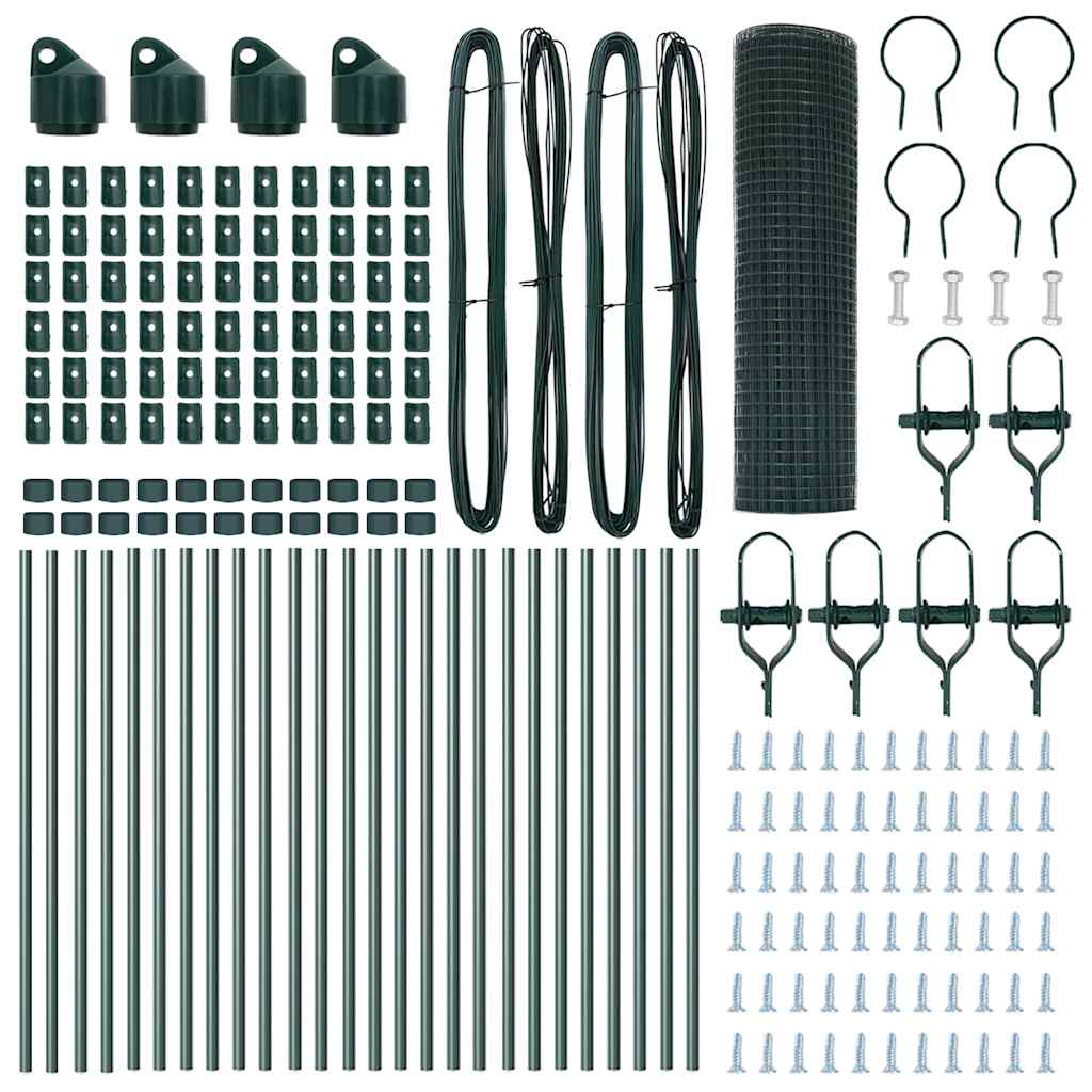 Fence Post Green 50 x 0.8 m (19 x 19 mm mesh) Steel and PVC