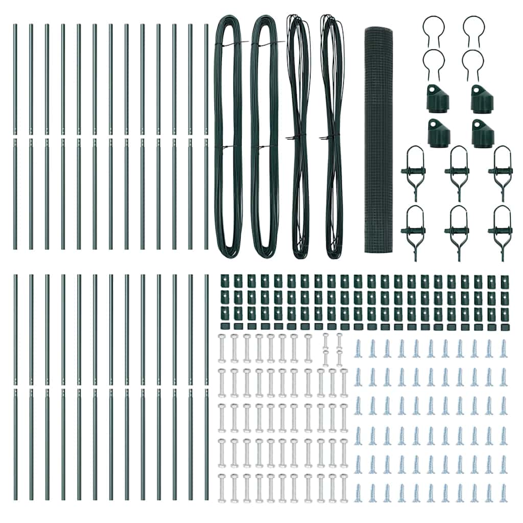 Fence Post Green 50 x 1.4 m (19 x 19 mm mesh) Steel and PVC