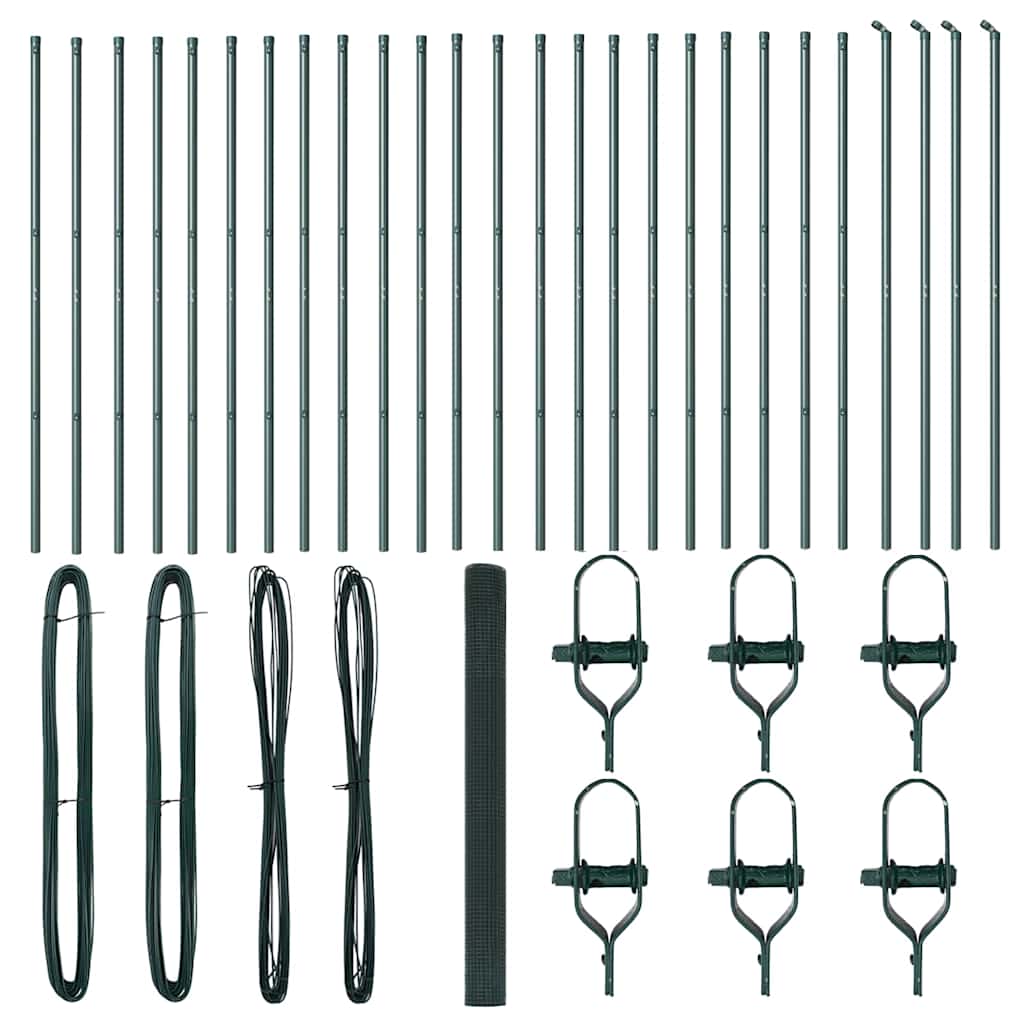 Fence Post Green 50 x 1.5 m (12 x 12 mm mesh) Steel and PVC