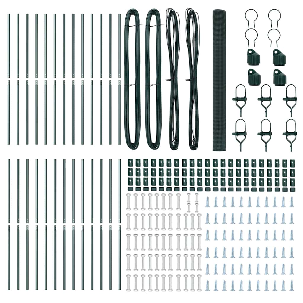 Fence Post Green 50 x 1.5 m (12 x 12 mm mesh) Steel and PVC